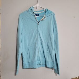 M Hoodie Sweatshirt Zips Up Sky‎ Blue Size Medium Oversized Arizona Swim Coverup